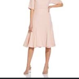 NWT Adrianna Papell Blush A Line Petal Pleated Midi Dress Plus Size 18